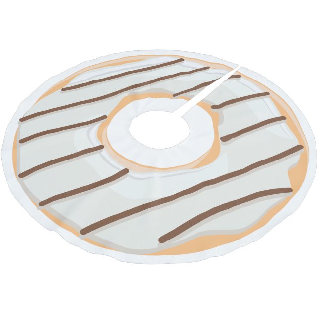 Retro Colourful Doughnuts Pattern Minimalist Fun P Brushed Polyester Tree Skirt (Angled)