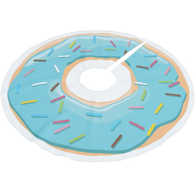 Retro Colourful Doughnuts Pattern Minimalist Fun P Brushed Polyester Tree Skirt (Angled)