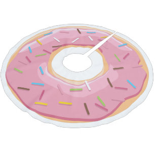 Retro Colourful Doughnuts Pattern Minimalist Fun P Brushed Polyester Tree Skirt