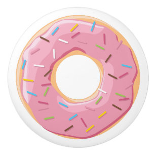 Retro Colourful Doughnuts Pattern Minimalist Fun P Ceramic Knob