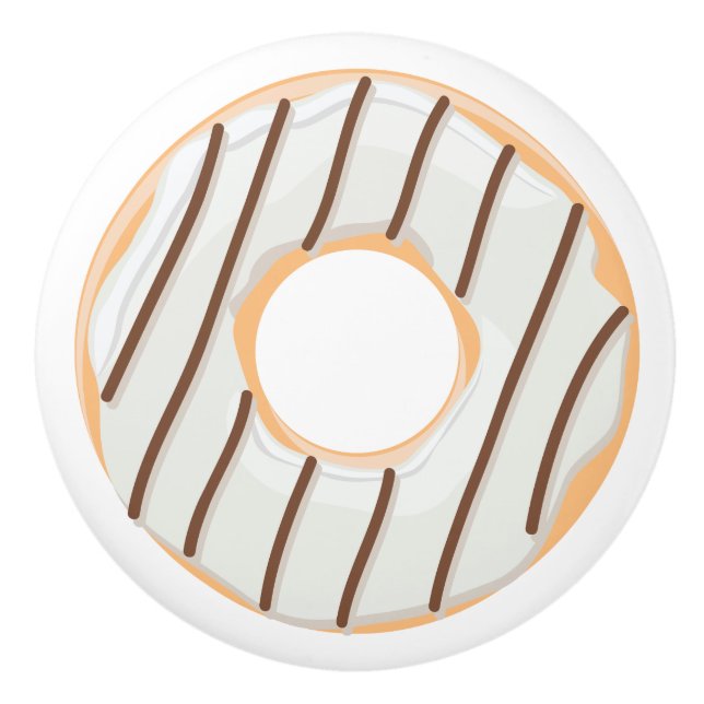 Retro Colourful Doughnuts Pattern Minimalist Fun P Ceramic Knob (Front)