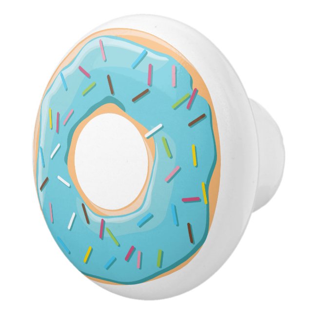 Retro Colourful Doughnuts Pattern Minimalist Fun P Ceramic Knob (Right)