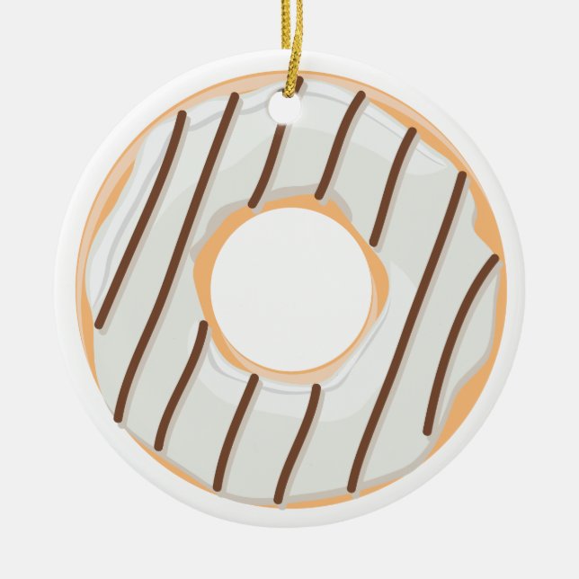 Retro Colourful Doughnuts Pattern Minimalist Fun P Ceramic Tree Decoration (Front)