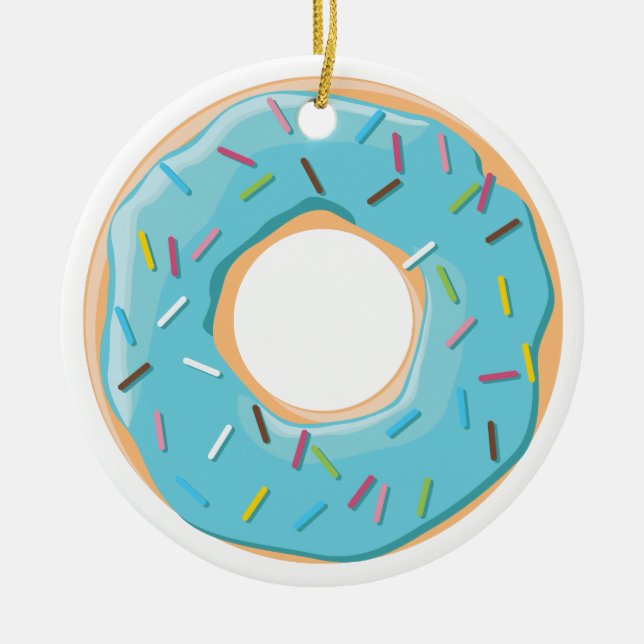 Retro Colourful Doughnuts Pattern Minimalist Fun P Ceramic Tree Decoration (Front)