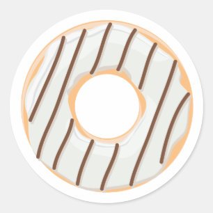 Retro Colourful Doughnuts Pattern Minimalist Fun P Classic Round Sticker