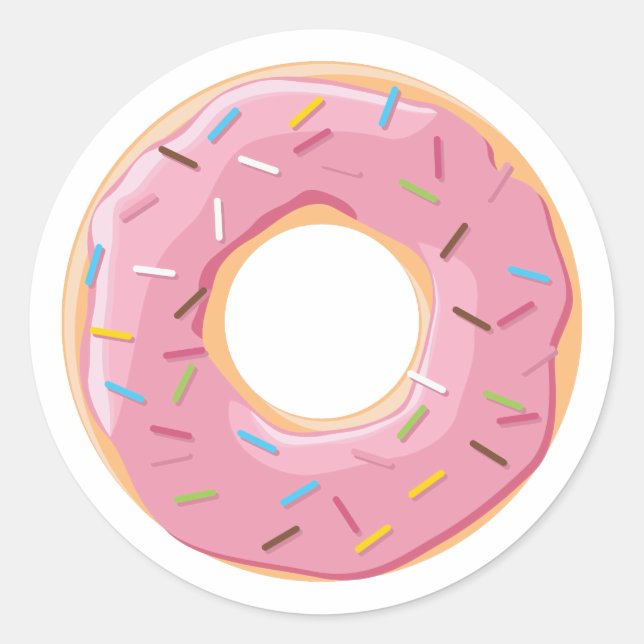 Retro Colourful Doughnuts Pattern Minimalist Fun P Classic Round Sticker (Front)