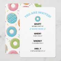 Retro Colourful Doughnuts Pattern Minimalist Fun P