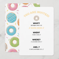 Retro Colourful Doughnuts Pattern Minimalist Fun P