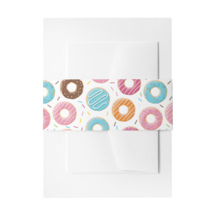 Retro Colourful Doughnuts Pattern Minimalist Fun P Invitation Belly Band
