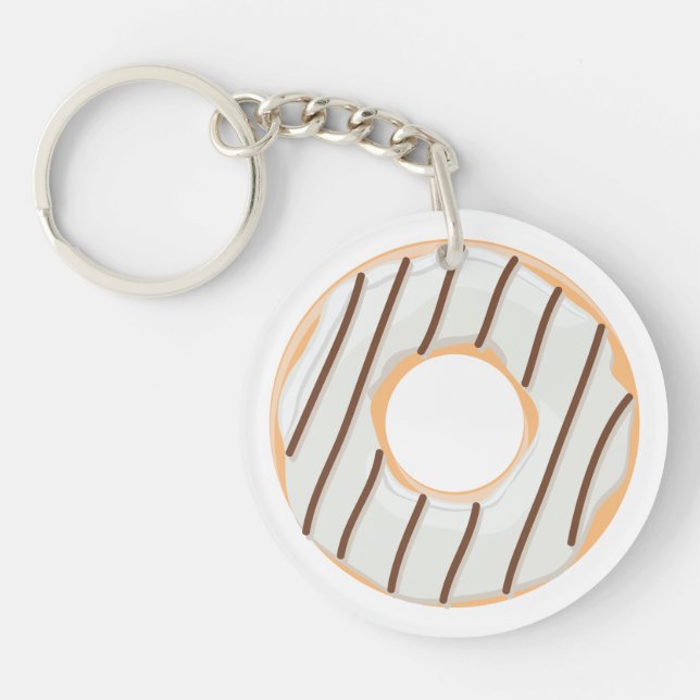 Retro Colourful Doughnuts Pattern Minimalist Fun P Key Ring (Front)