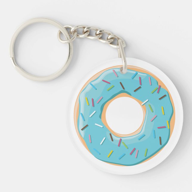Retro Colourful Doughnuts Pattern Minimalist Fun P Key Ring (Front)