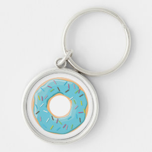 Retro Colourful Doughnuts Pattern Minimalist Fun P Key Ring