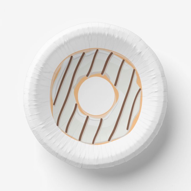 Retro Colourful Doughnuts Pattern Minimalist Fun P Paper Plate (Front)