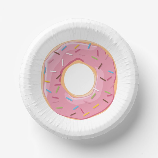 Retro Colourful Doughnuts Pattern Minimalist Fun P Paper Plate (Front)