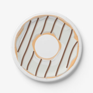 Retro Colourful Doughnuts Pattern Minimalist Fun P Paper Plate