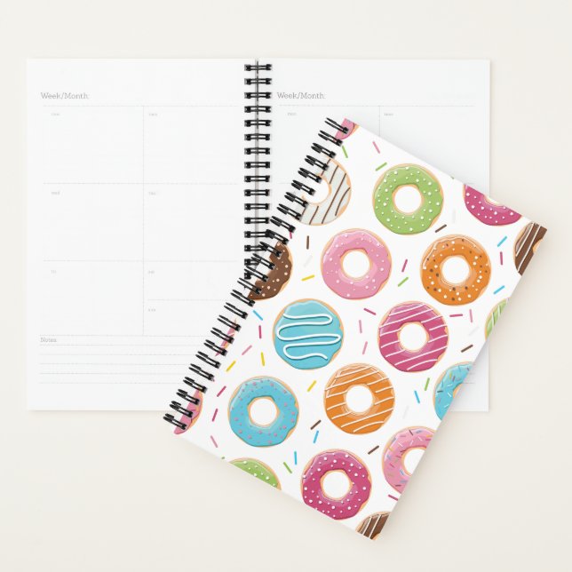 Retro Colourful Doughnuts Pattern Minimalist Fun P Planner (Display)