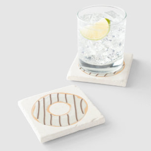 Retro Colourful Doughnuts Pattern Minimalist Fun P Stone Coaster