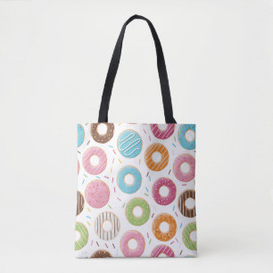 Retro Colourful Doughnuts Pattern Minimalist Fun P Tote Bag
