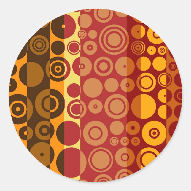 Retro Colourful Fifties Abstract Art 2 Classic Round Sticker (Front)