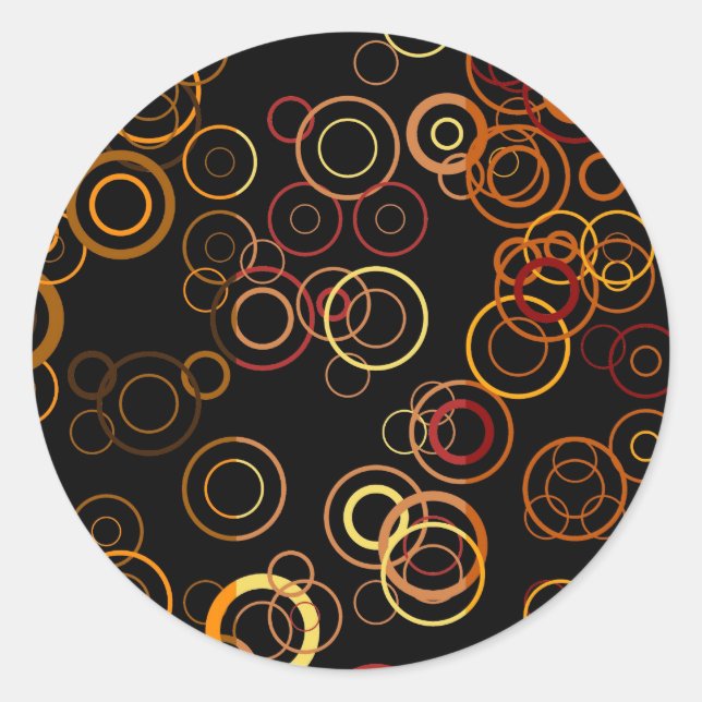 Retro Colourful Fifties Abstract Art 3 Classic Round Sticker (Front)