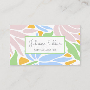 Retro Colourful Floral with QR Business Card