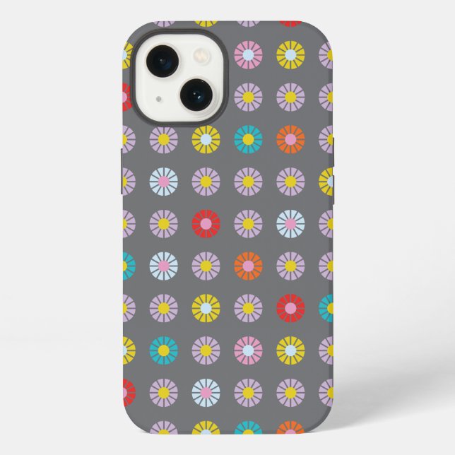 Retro Colourful Flower iPhone Case (Back)