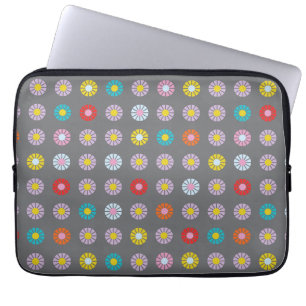 Retro Colourful Flower Laptop Sleeve