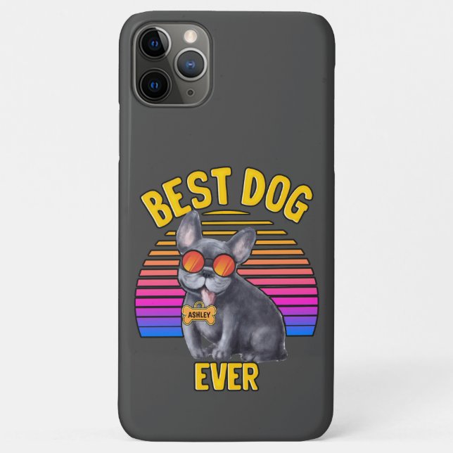 Retro Colourful Funny French Bulldog  Best Dog Case-Mate iPhone Case (Back)