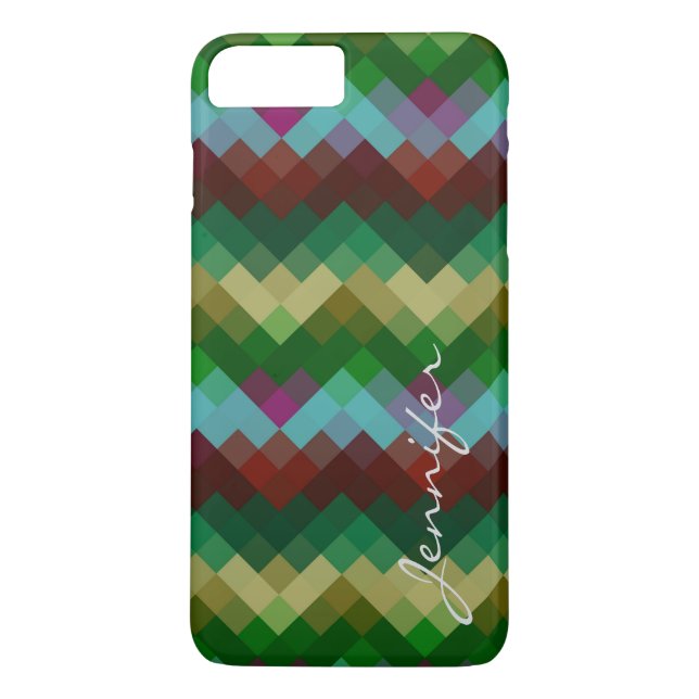 Retro Colourful Geometric Diamond Pattern #6 Case-Mate iPhone Case (Back)