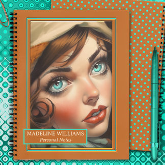 Retro Colourful Girly Illustration Notebook