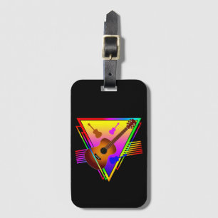 Retro Colourful Guitar Luggage Tag