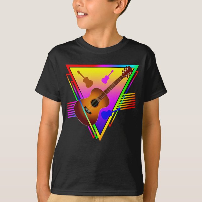 Retro Colourful Guitar T-Shirt (Front)