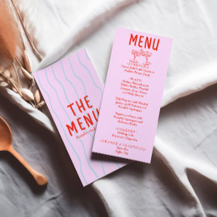 Retro  Colourful Hand Drawn Funky Wedding Menu
