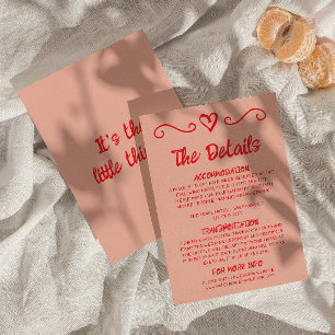 Retro Colourful Hand Drawn Quirky Wedding Details Enclosure Card