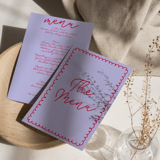 Retro Colourful Handwritten Whimsical Wedding Menu (Creator Uploaded)