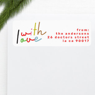 retro colourful Holiday return address envelope