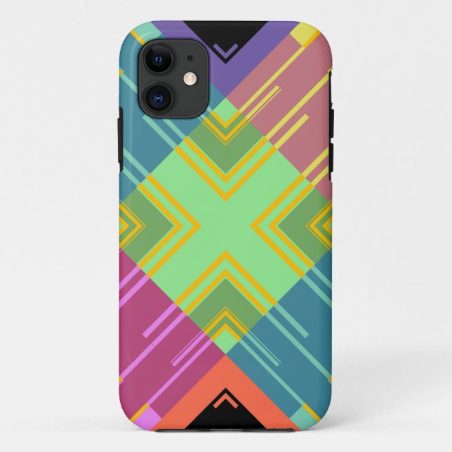 Retro Colourful Modern Abstract Art Case-Mate iPhone Case (Back)