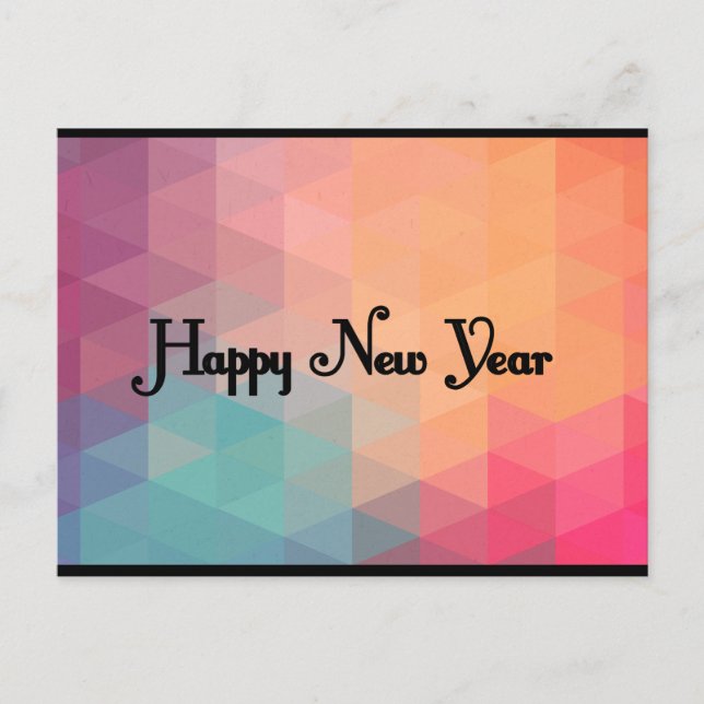 Retro Colourful Mosaic - New Year's Card (Front)