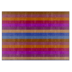Retro Colourful Multi Stripes Pattern 6 Cutting Board