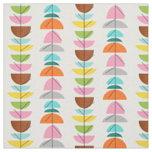 Retro Colourful Nests Fabric