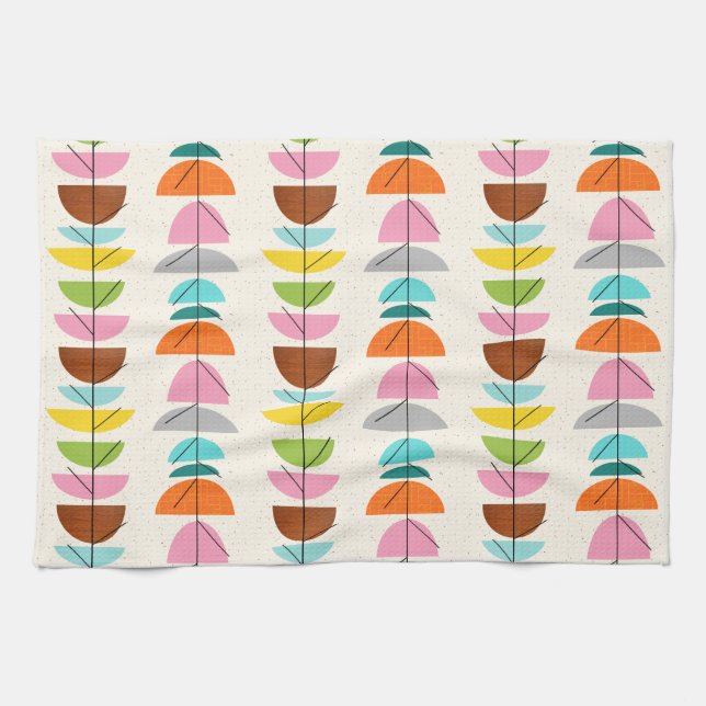 Retro Colourful Nests Kitchen Towels (Horizontal)