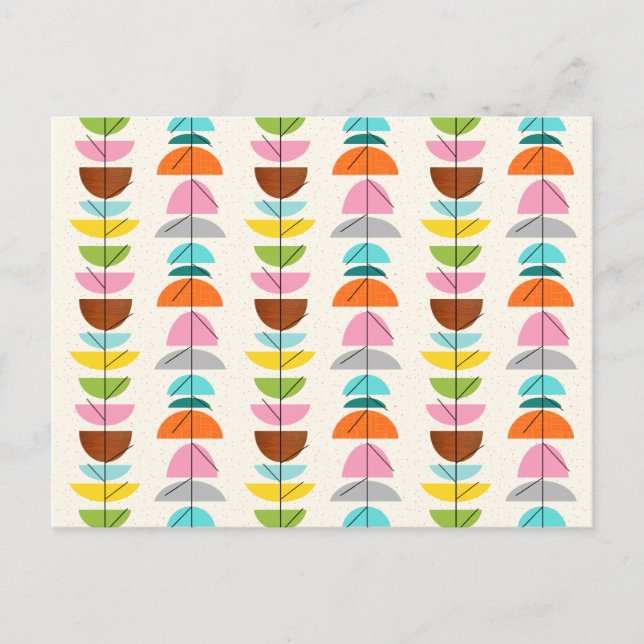 Retro Colourful Nests Postcard (Front)