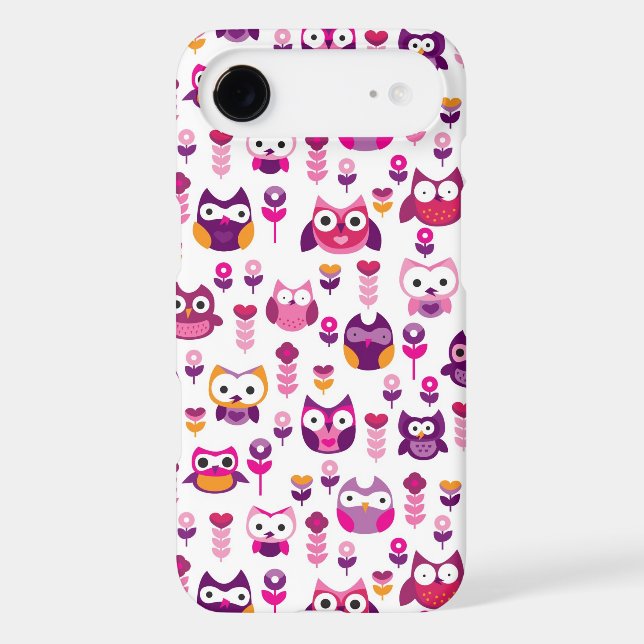 retro colourful owl bird pattern Case-Mate iPhone case (Back)