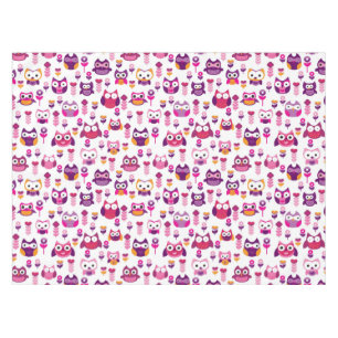 retro colourful owl bird pattern tablecloth