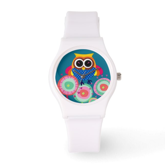Retro Colourful Owl Watch (Front)