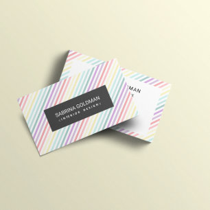 Retro Colourful Pastel rainbow Colours Business Card