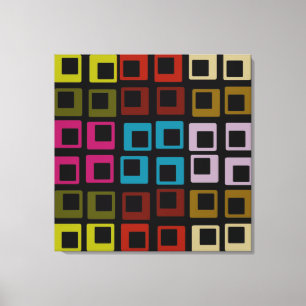 Retro Colourful Pattern Seamless - Wrapped Canvas