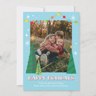 Retro Colourful Photo Christmas Cards