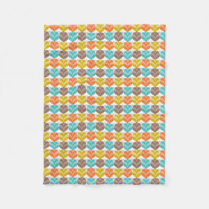 Retro Colourful Polka Dots Pattern Fleece Blanket