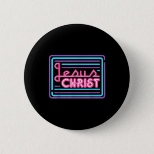 Retro Colourful Quote Jesus Christ Basic Christian 6 Cm Round Badge